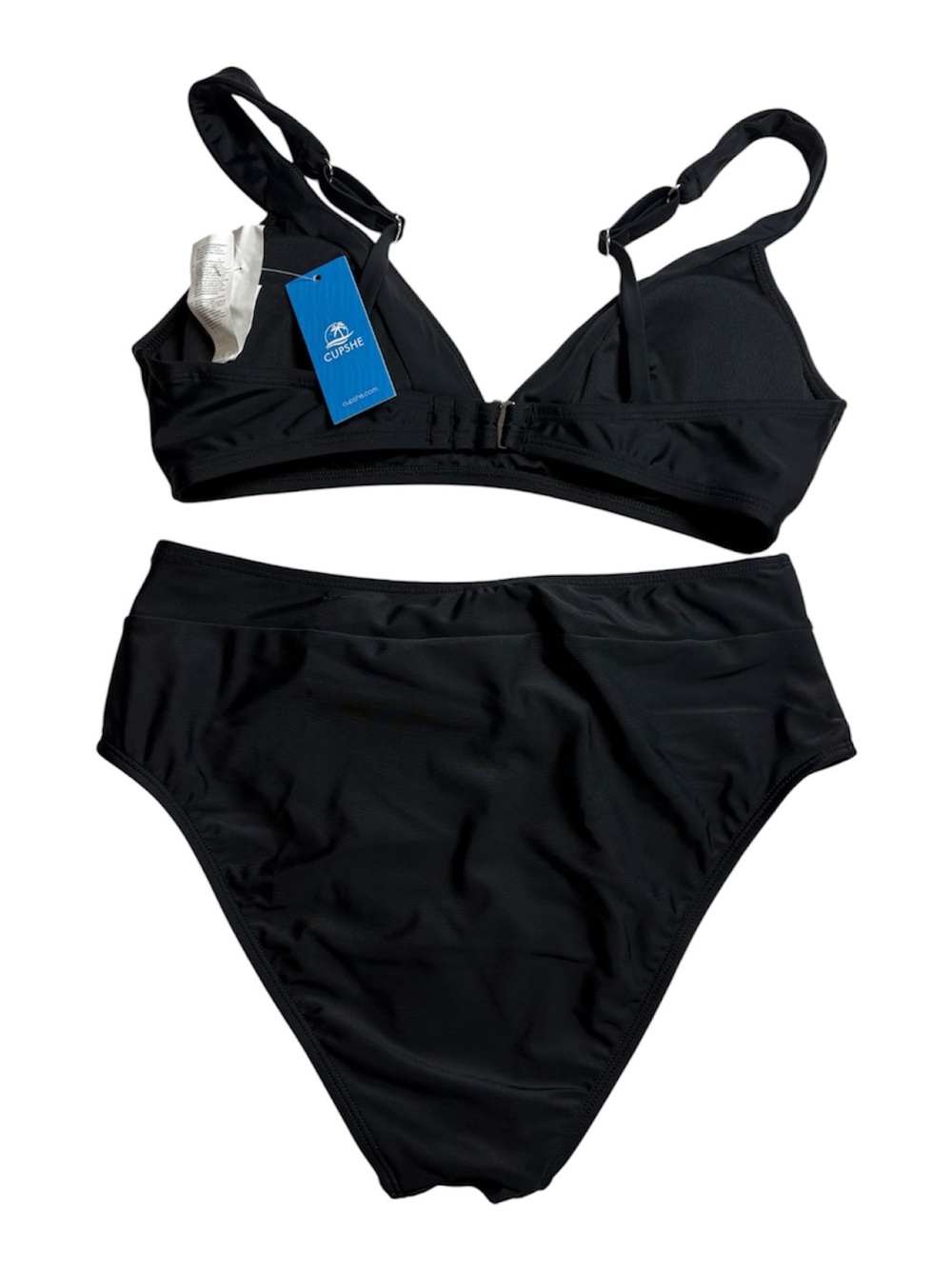 CUPSHE Little Escape Black Bikini Set Women’s Size Med High Rise NWT - Picture 6 of 13